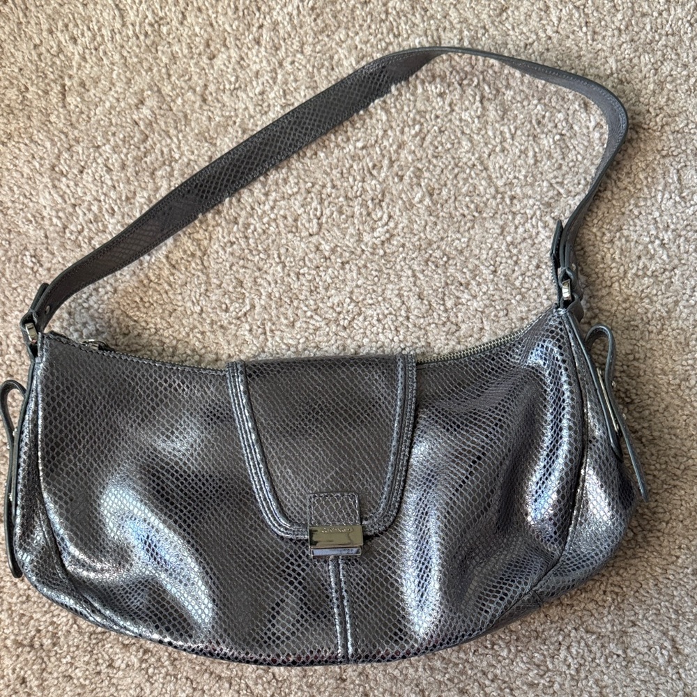 Calvin Klein Metallic Gray Shoulder Bag